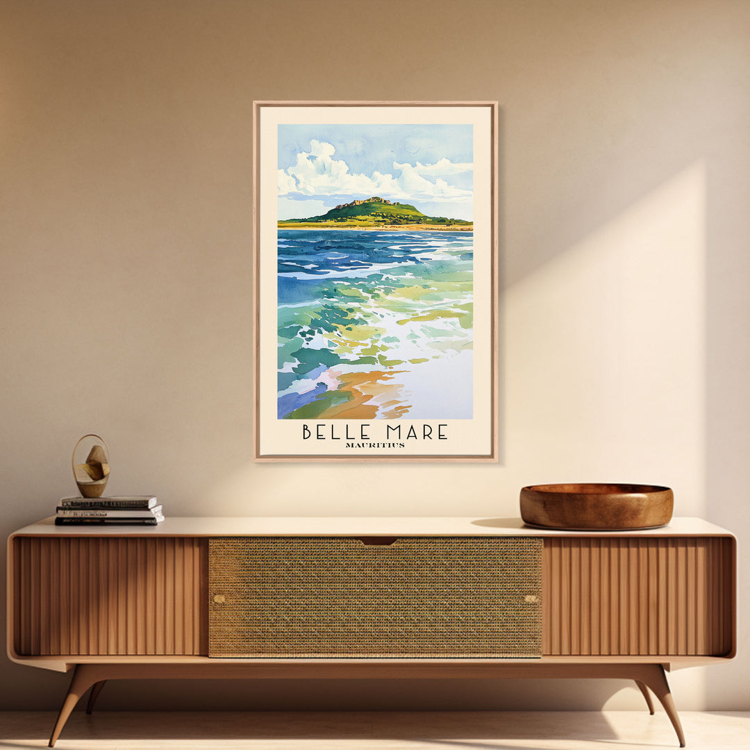 Belle Mare, Mauritius Watercolor Print, Vacation Gift, Mauritius Wall Art, Vacation Wall Art, Vacatation Memories, Beach Decor, Beach Or Lakehouse Art