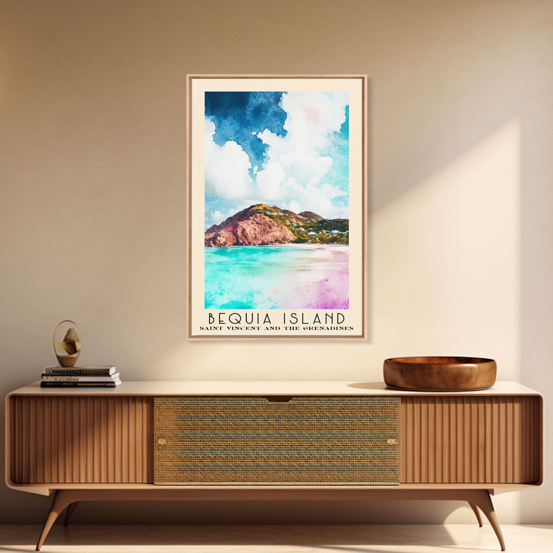 Bequia Island, Saint Vincent and the Grenadines Watercolor Beach Print, Vacation Gift, Saint Vincent and the Grenadines Wall Art, Beach Painting, Beach Decor, Beach Painting