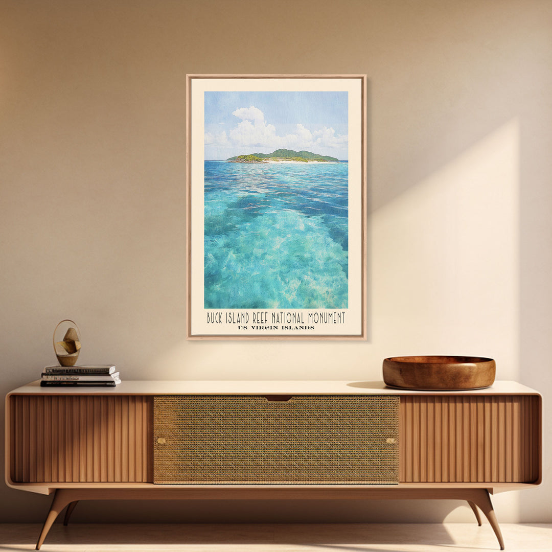 Buck Island Reef National Monument, US Virgin islands Watercolor Print, Vacation Gift, US Virgin islands Wall Art, Beach Painting, Beach Decor, Beach Or Lakehouse Art
