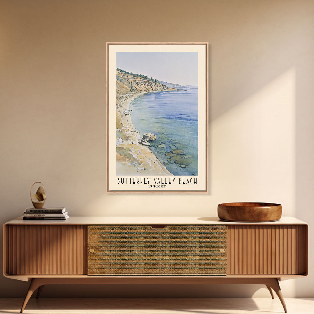 Butterfly Valley Beach, Turkey Watercolor Print, Vacation Gift, Turkey Wall Art, Vacation Wall Art, Vacatation Memories, Beach Decor, Beach Or Lakehouse Art