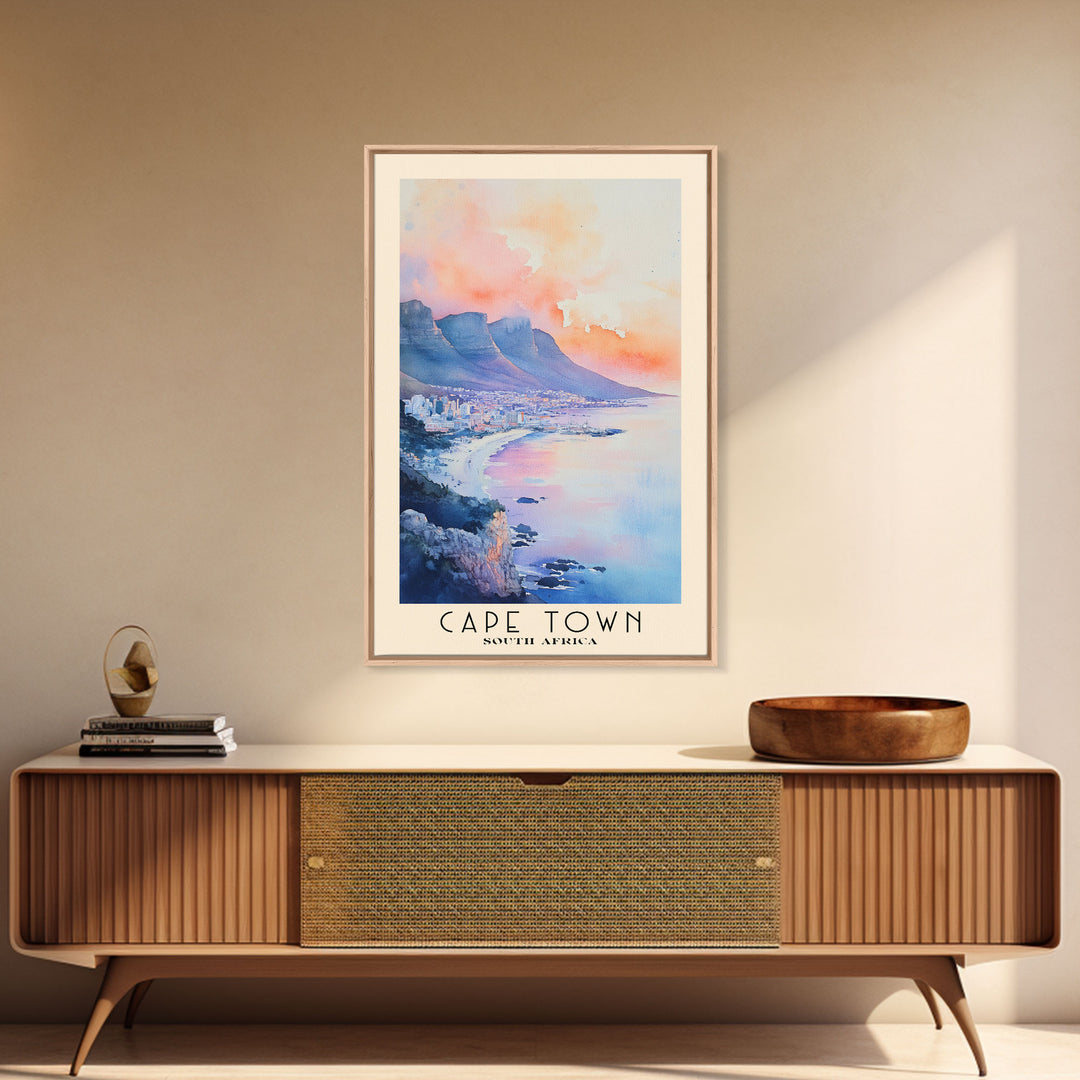 Cape Town, South Africa Watercolor Print, Vacation Gift, South Africa Wall Art, Vacation Wall Art, Vacatation Memories, Beach Decor, Beach Or Lakehouse Art