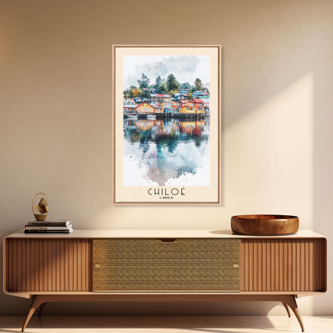 Chiloé, Chile Watercolor Print, Vacation Gift, Chile Wall Art, Vacation Wall Art, Vacatation Memories, Beach Decor, Beach Or Lakehouse Art