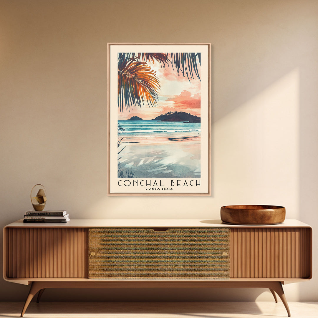 Conchal Beach, Costa Rica Watercolor Print, Vacation Gift, Costa Rica Wall Art, Vacation Wall Art, Vacatation Memories, Beach Decor, Beach Or Lakehouse Art
