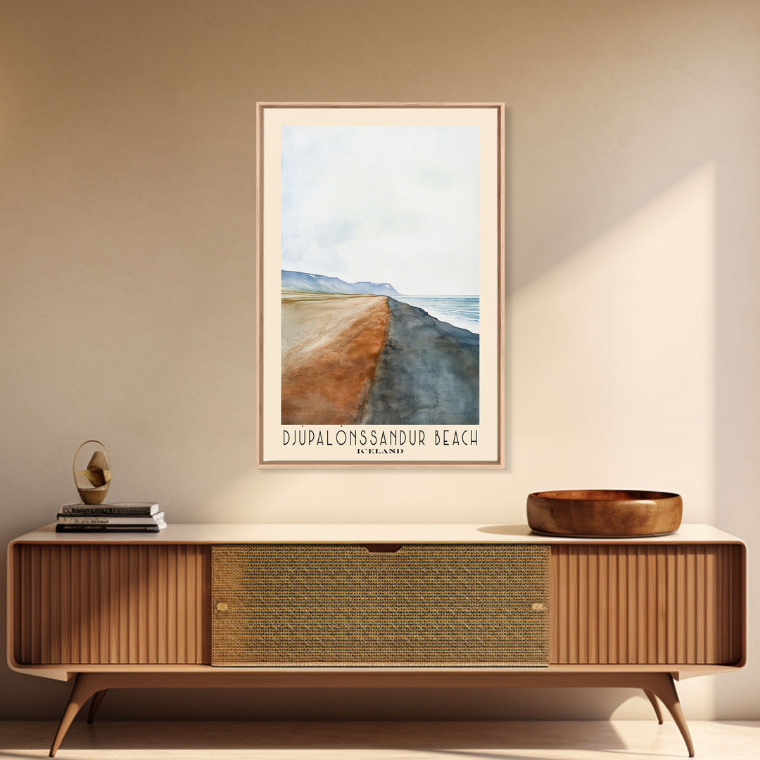 Djúpalónssandur Beach, Iceland Watercolor Print, Vacation Gift, Iceland Wall Art, Beach Painting, Beach Decor, Beach Or Lakehouse Art