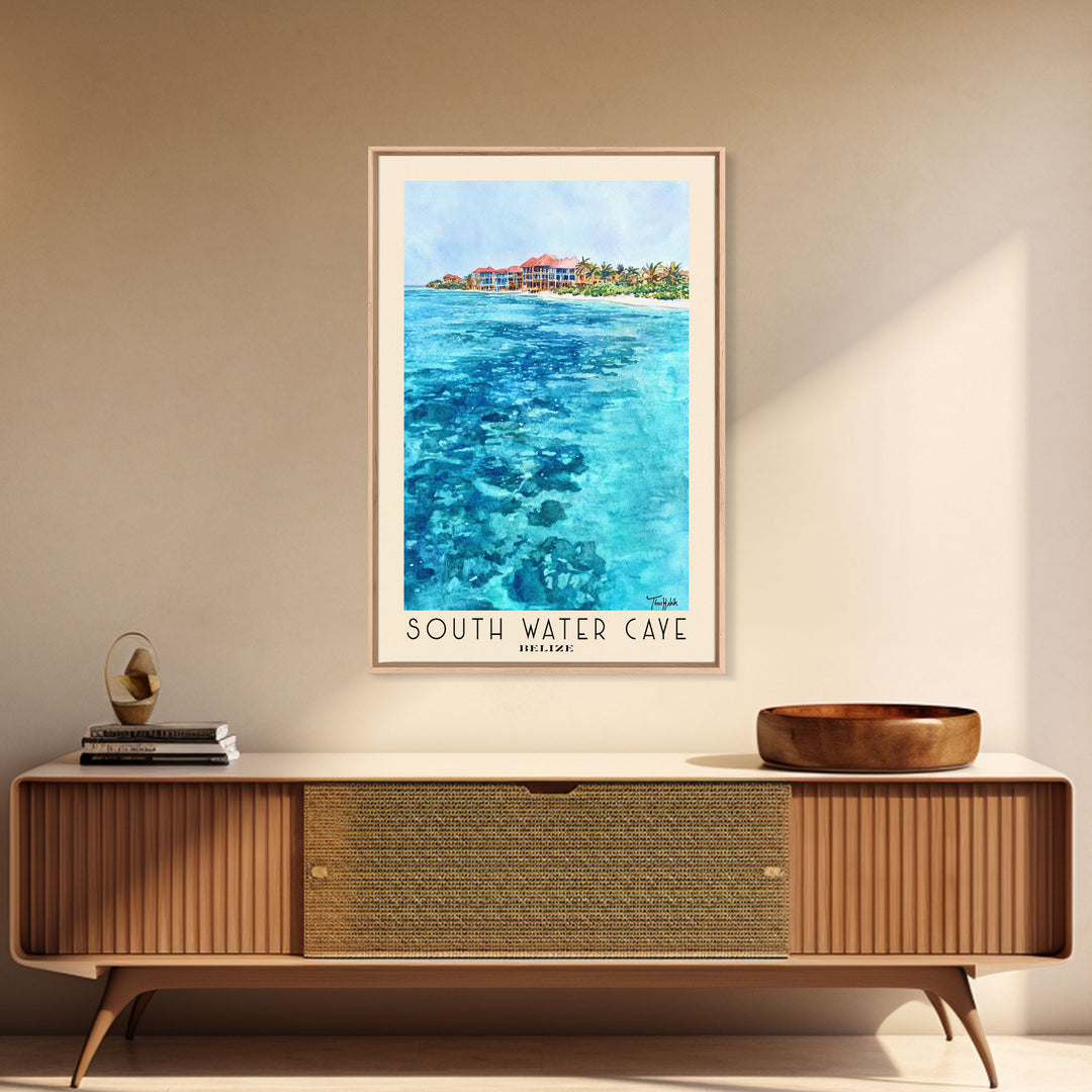 South Water Caye, Belize Watercolor Print, Vacation Gift, Belize Wall Art, Beach Painting, Beach Decor, Beach Or Lakehouse Art