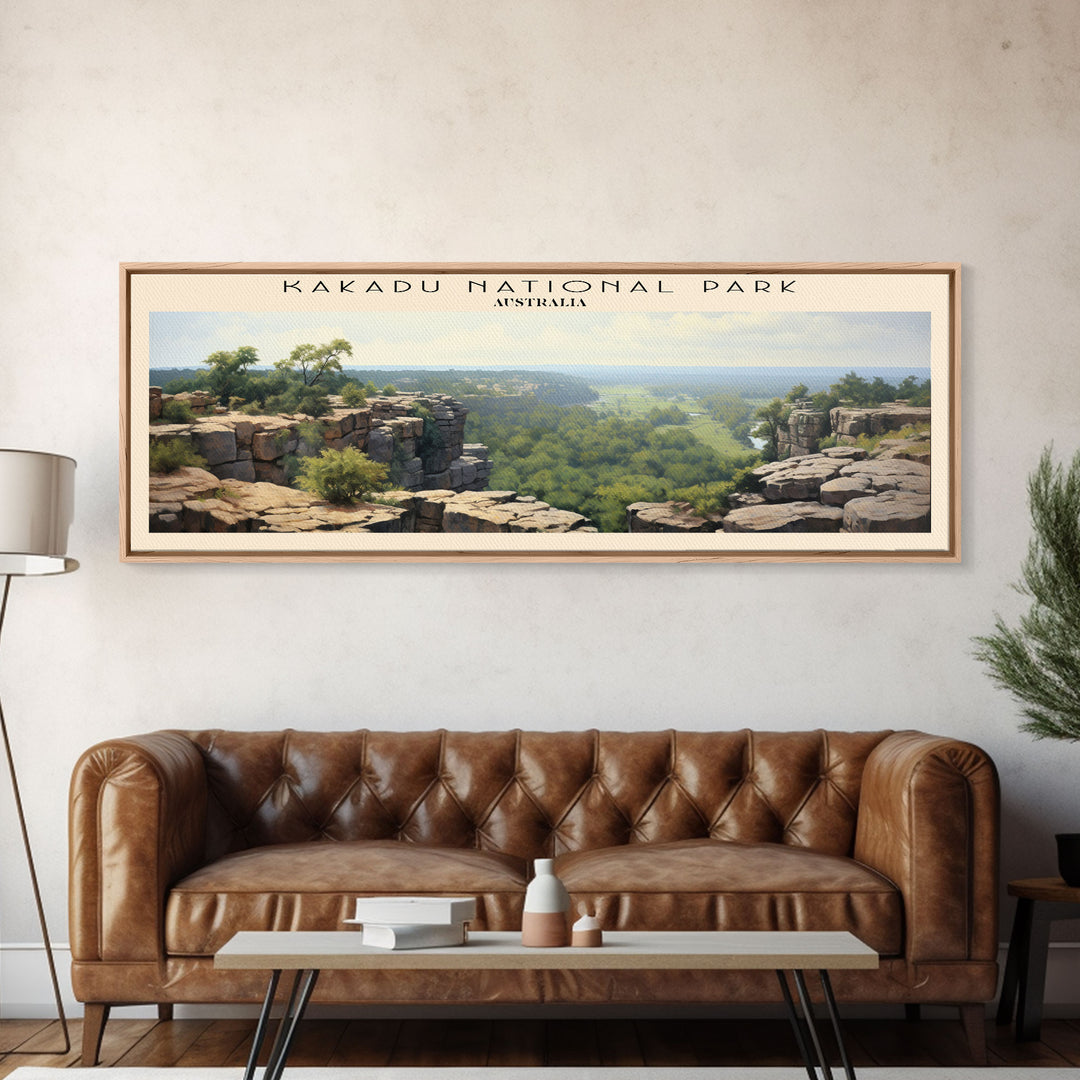 Kakadu National Park Travel Art Framed Canvas Print, COUNTRY Wall Decor, Home Decor, Travel Poster, Vintage Wall Art, Watercolor Painting