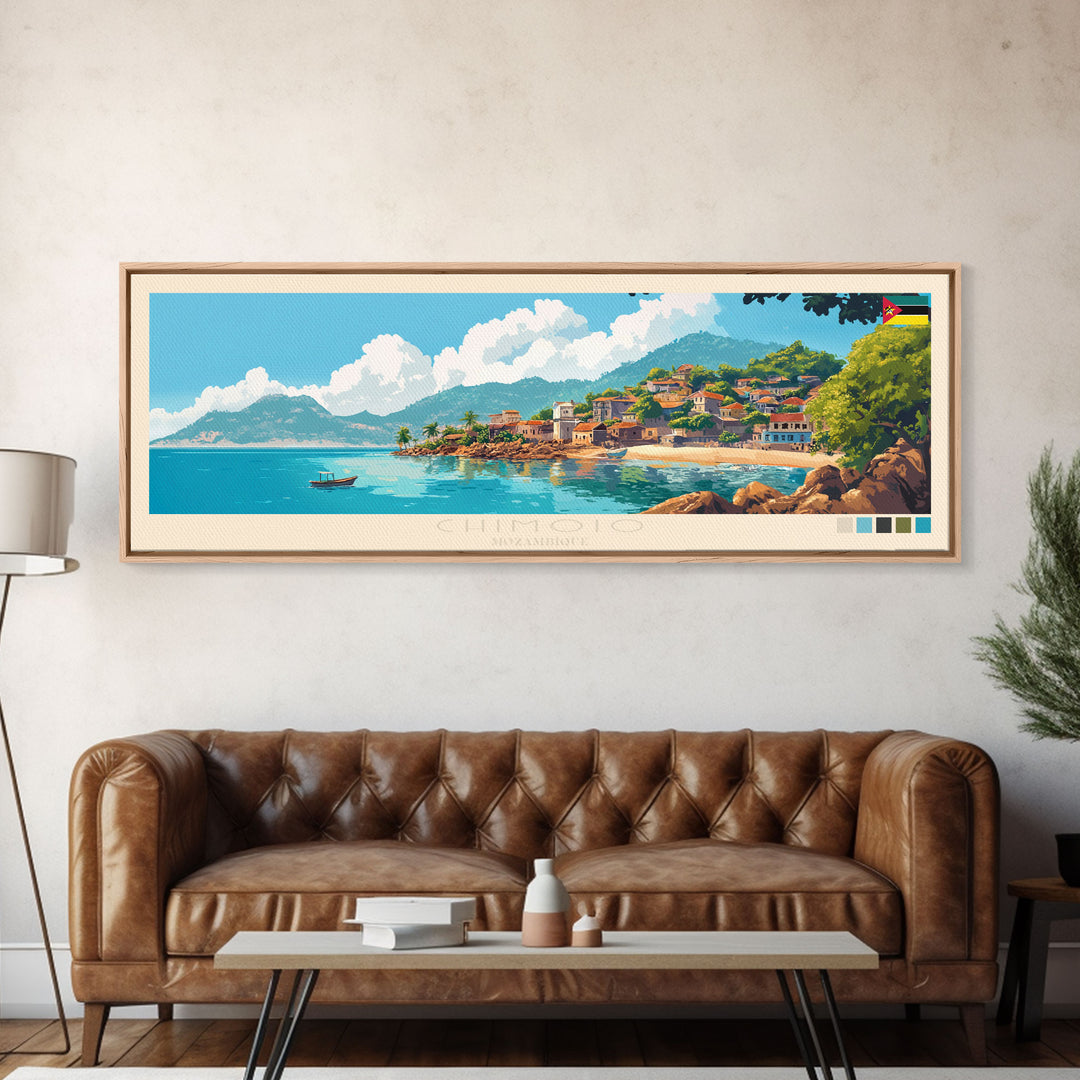 Chimoio, Mozambique Travel Poster Panoramic Canvas Print, Chimoio, Mozambique Painting, Mozambique Art, Chimoio Travel Art, Guest Room Painting