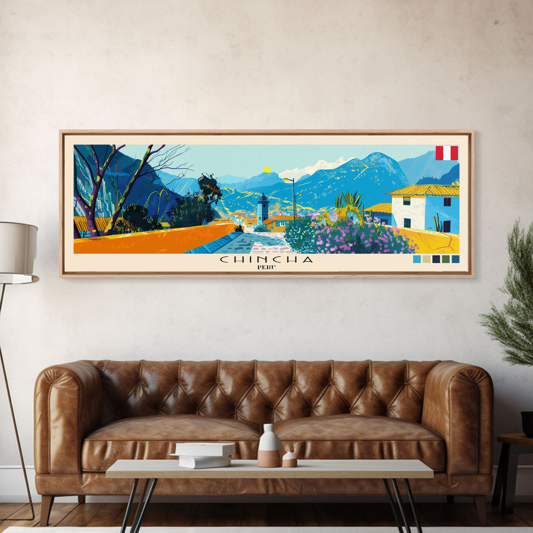 Chincha, Peru Panoramic Canvas Print, Chincha, Peru Painting, Peru Art, Chincha Travel Poster, Travel Art, Guest Room Painting