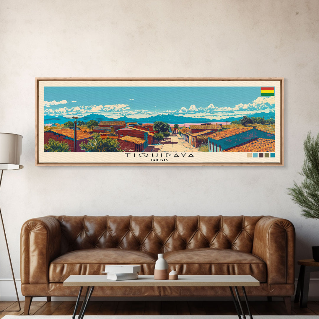 Tiquipaya, Bolivia Panoramic Canvas Print, Tiquipaya, Bolivia Painting, Bolivia Art, Tiquipaya Travel Poster, Travel Art, Guest Room Painting
