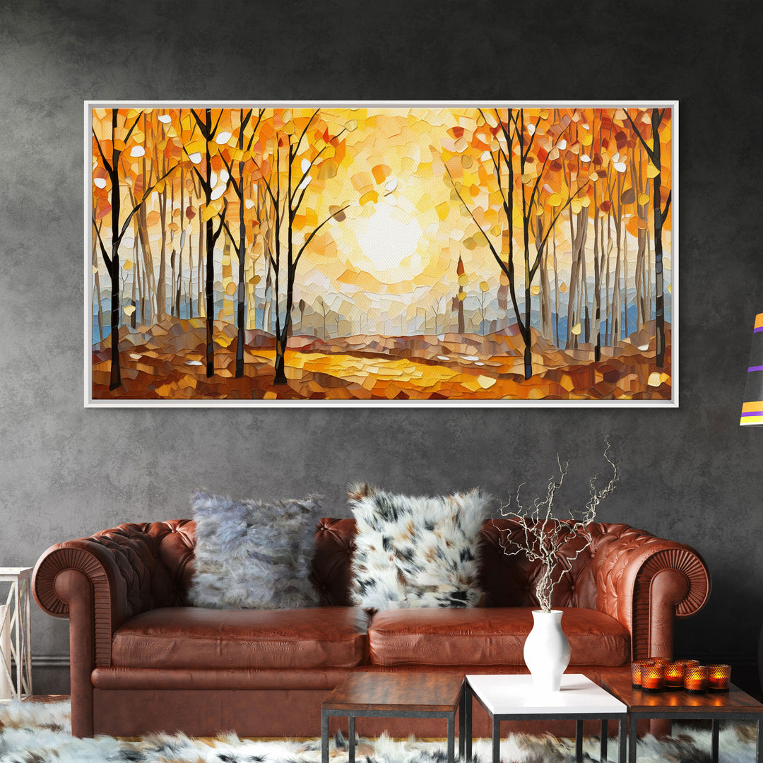 Beautiful Fall Decor Framed Canvas Print, Autumn Decor, Fall Wall Art, Above Mantle Wall Art, Art For Mantle Wall Art