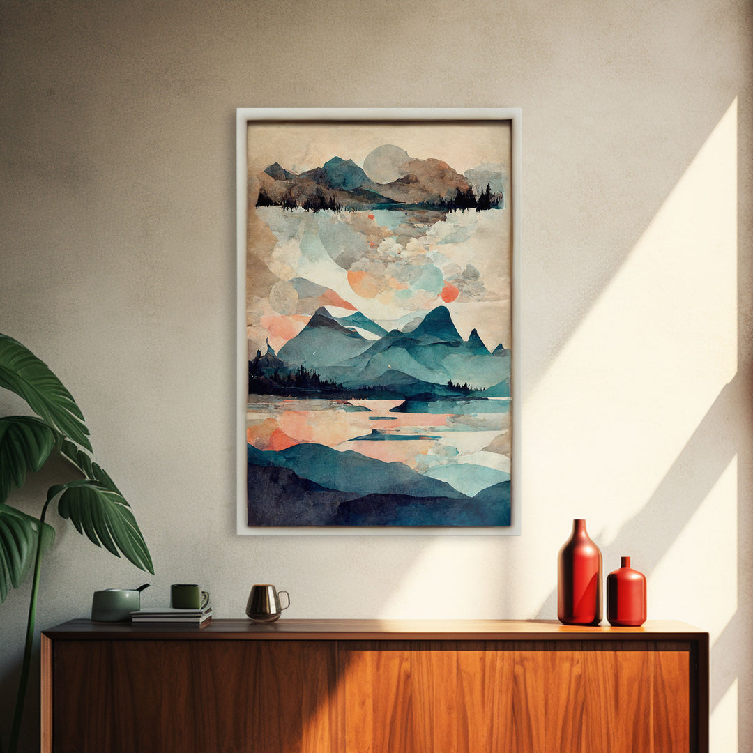Canvas Home Artwork Decoration Nordic Style Abstract Color Canvas Wall Art for Living Room, Bedroom, Office Art Water Color Landscape