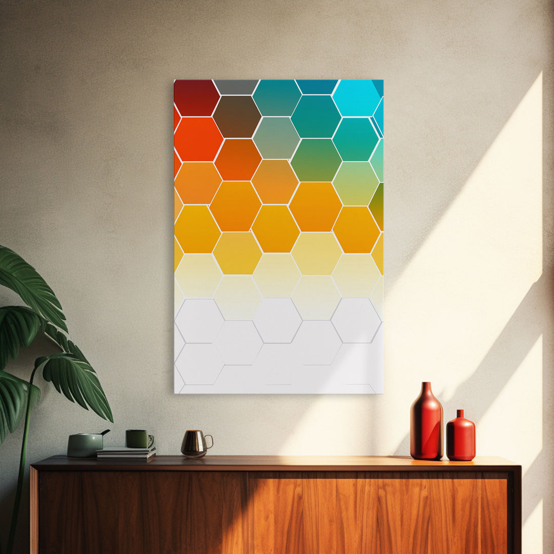 Mid Century Art Print, Framed Modern Art, Geometric Art, Mid Century Modern Wall Art, Colorful Art, MCM Style Canvas Art