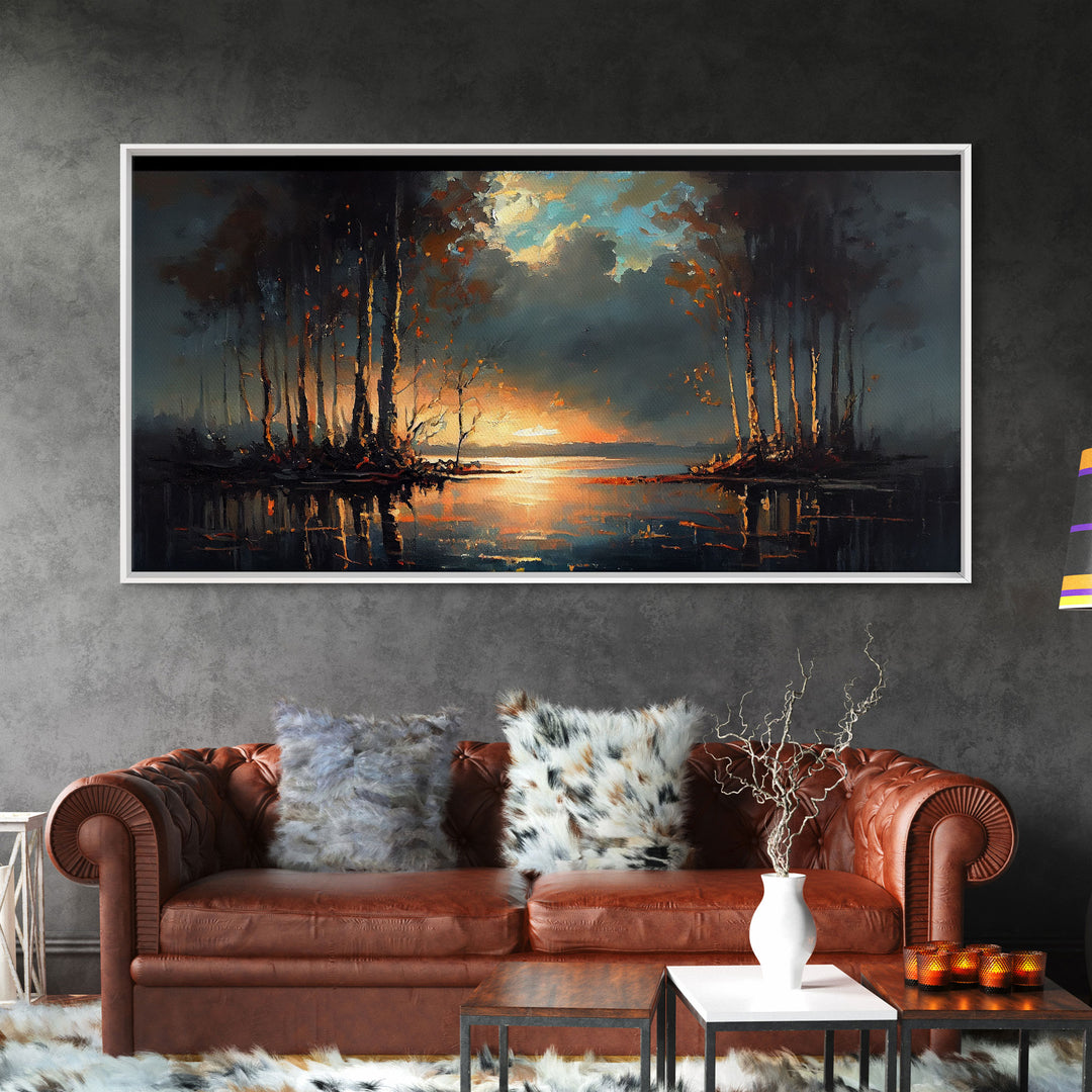Moody Landscape Painting, Canvas Print, Framed Wall Art, Wall Decor, Vintage Style Art, Vintage Wall Art, Antique Reproduction Art