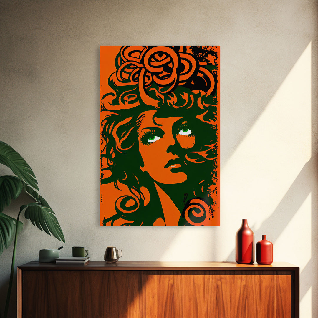 Nordic Medusa Pop Art Canvas Print, Classic Portrait Posters and Prints, Canvas for Living Room Home Decor, ready to hang canvas print