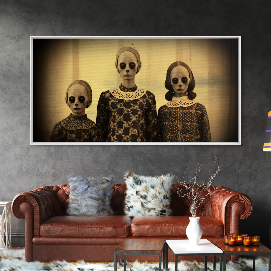 Cursed Halloween Art, Spooky Tintype Photography Canvas Print, Haunted Art, Spoopy Decor, Witch Art Print, Demonic Decor