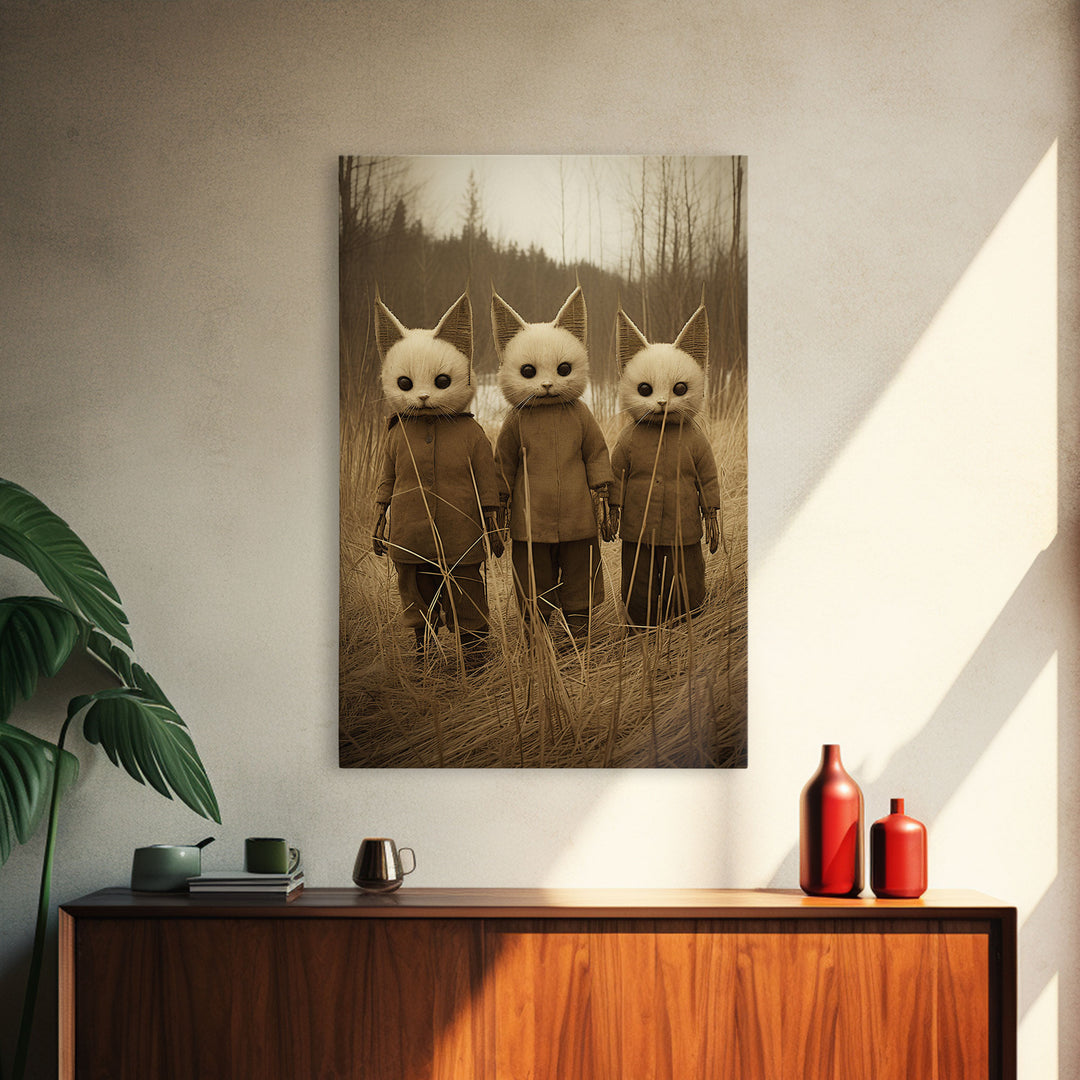 Horror Home Decor, Creepy Wall Decor, Dark Art Print, Black And White, Canvas Print, Wall Art, Vertical Print, Home Decor, Wall Decor