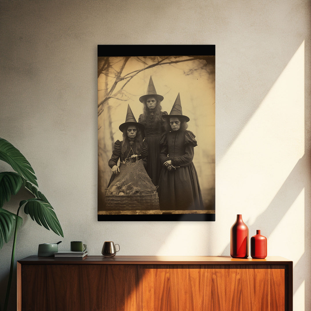 Horror Art, Occult Art, Goth Wall Art, Witch Wall Decor, Black And White Art, Canvas Print, Wall Art, Vertical Print, Home Decor, Wall Decor