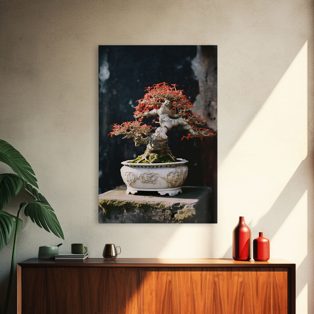 Bonsai Wall Art, Japanese Wall Print, Asian Art, Canvas Print, Wall Art, Vertical Print, Travel Print, Client Gift, College Dorm Decor