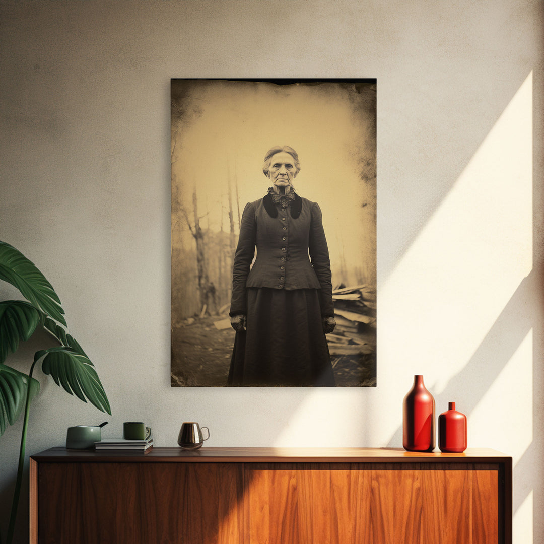 Victorian Woman, Portrait Photo, Victorian Wall Art, Antique Photograph, Canvas Print, Wall Art, Vertical Print, Vintage Decor, Office Decor