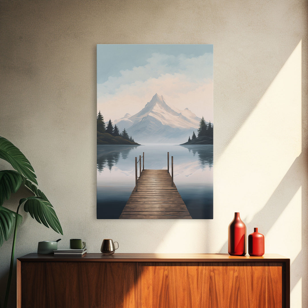 Mountain Print, Water Reflection, Lake Wall Art, Canvas Print, Wall Art, Vertical Art, New Homeowner Gift, Apartment Wall Decor, Room Decor