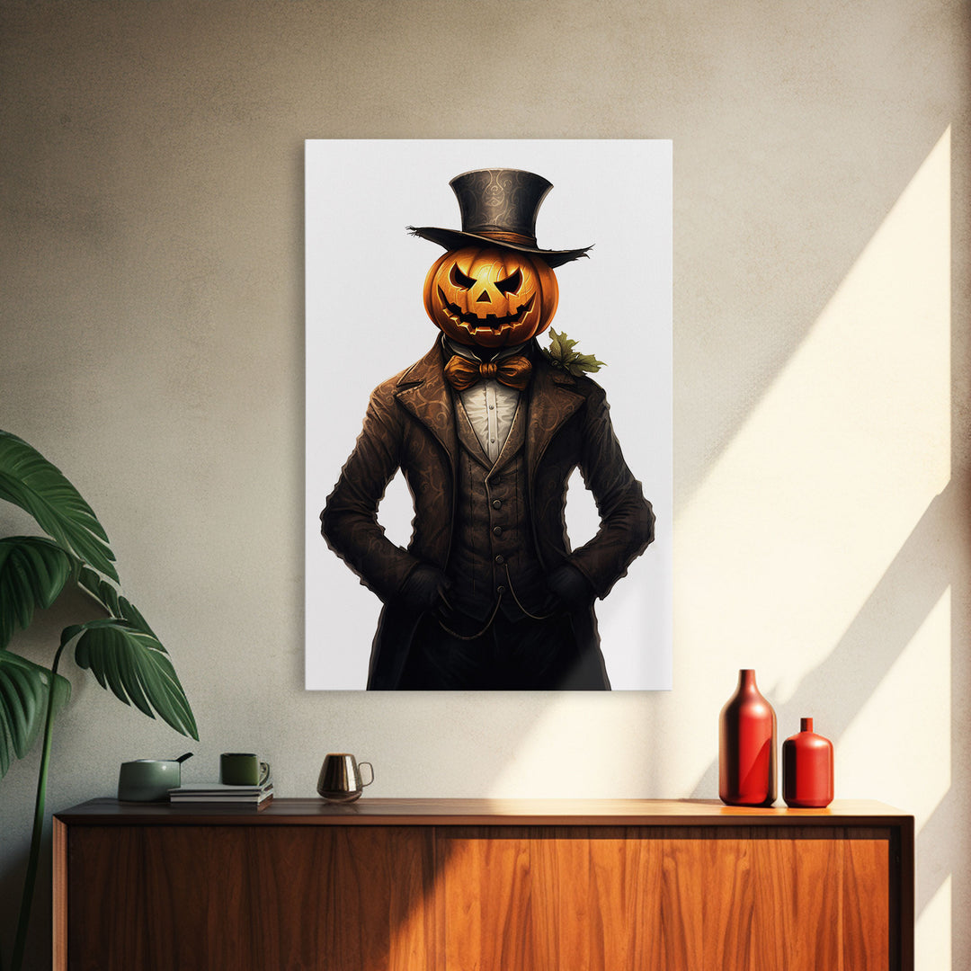 The Victorian Jack O Lantern Man, Vintage Halloween Art, Macabre Halloween Decoration, Dark Macabre, Goth Art, Pumpkin Patch Horror