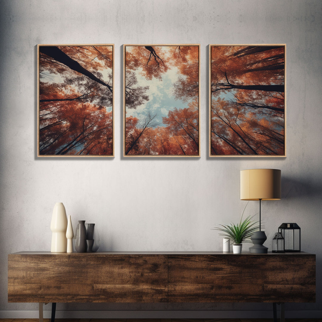 Trees Wall Art, Fall Art Print, Nature Print, Canvas Print, Wall Art, 3 Piece Wall Art, Farmhouse Wall Decor, Living Room Art, Office Prints