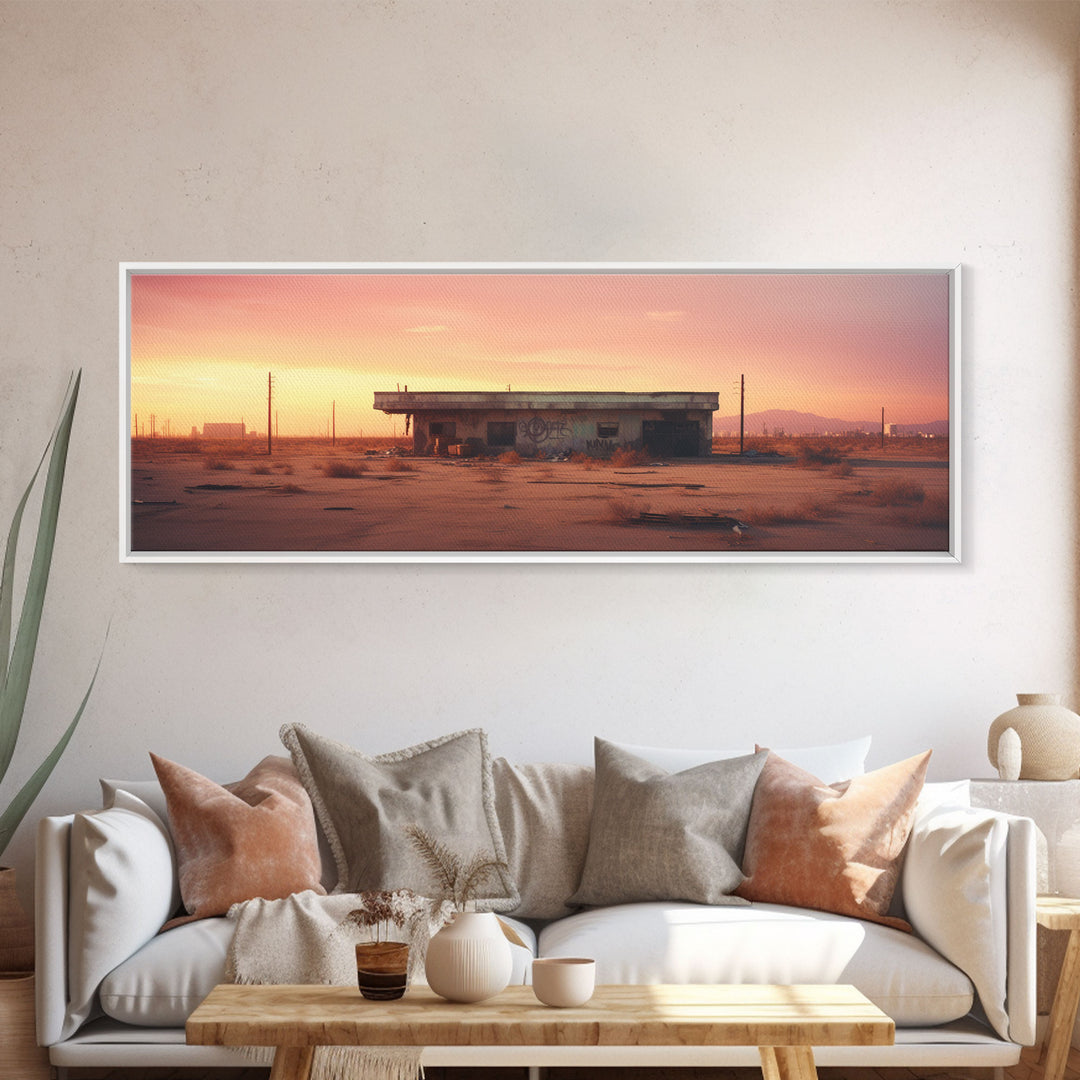 Urban Decay Graffiti Punk Wall Art, Street Art, Framed Canvas Print, Abandoned Diner, Limited Edition, High Quality Art, Game Room Art