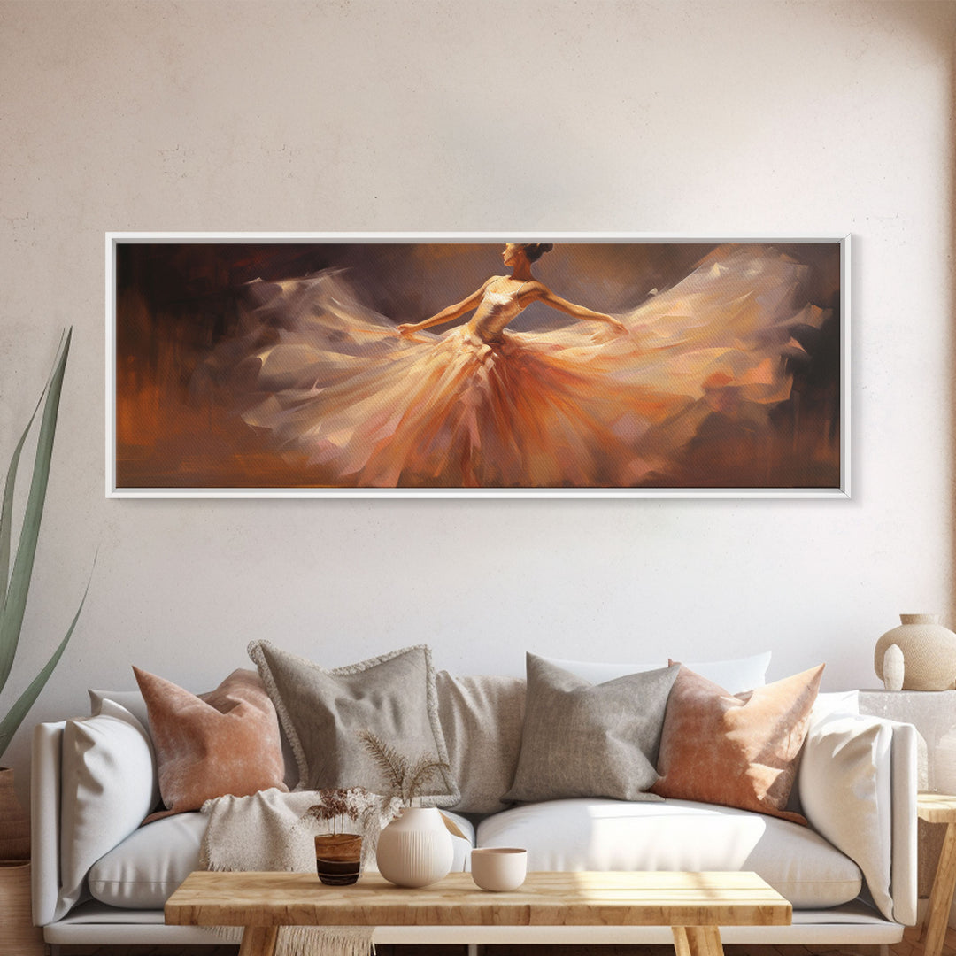 Ballerina Wall Art Watercolor Framed Canvas Print, Ballet Wall Decor, Ballet Prints, Ballerina Tutu and Slippers, Girl Room Nursery Art