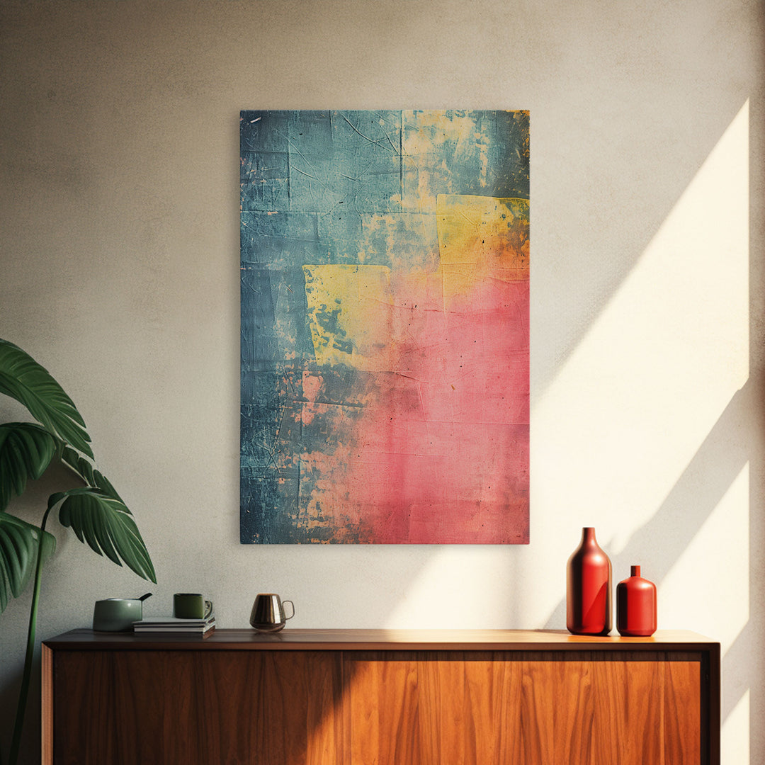 Denim Canvas Print Wall Art, Tie Dye Denim Texture Print On Canvas, Unique Wall Art, Boho Style Art, Minimalist Wall art