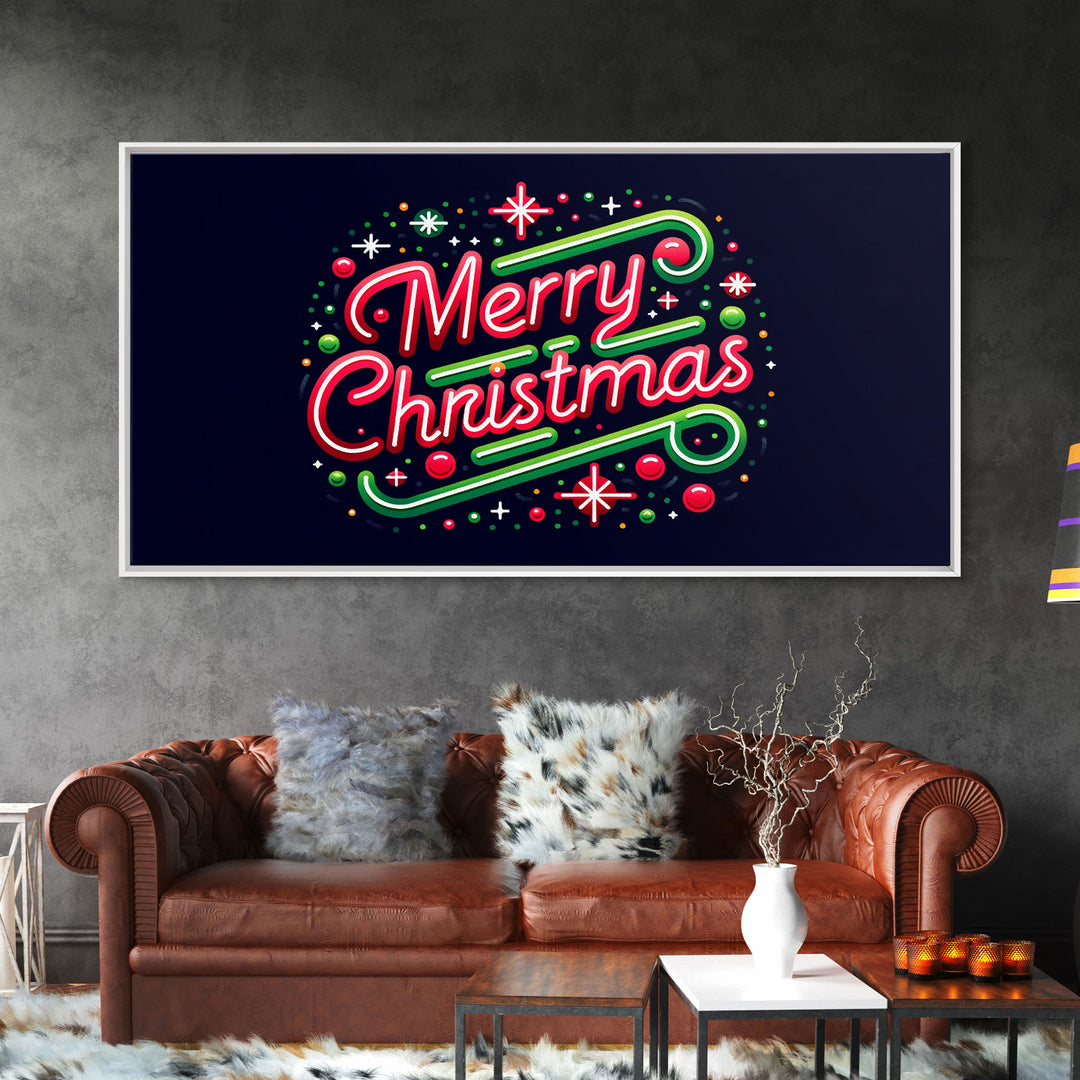 Merry Christmas Sign - Christmas Decor - Framed Canvas Print Sign - Canvas Sign - Xmas Decor - Holiday Decor