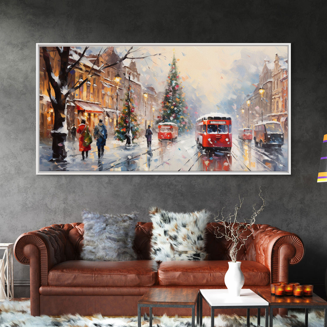 Vintage Christmas Winter Wonderland Canvas Print - Framed Wall Art - Christmas Print Wall Decor - Christmas Decoration - Farmhouse Christmas