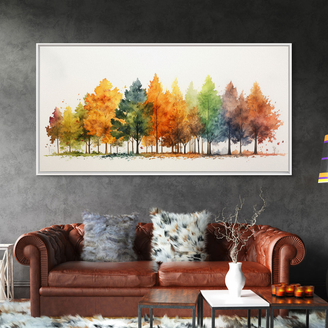 Fall Leaves Color Change Sign / Framed Canvas Print / Rustic Home Decor / Fall Decor / Autumn Thanksgiving Wall Art / Fall Centerpiece