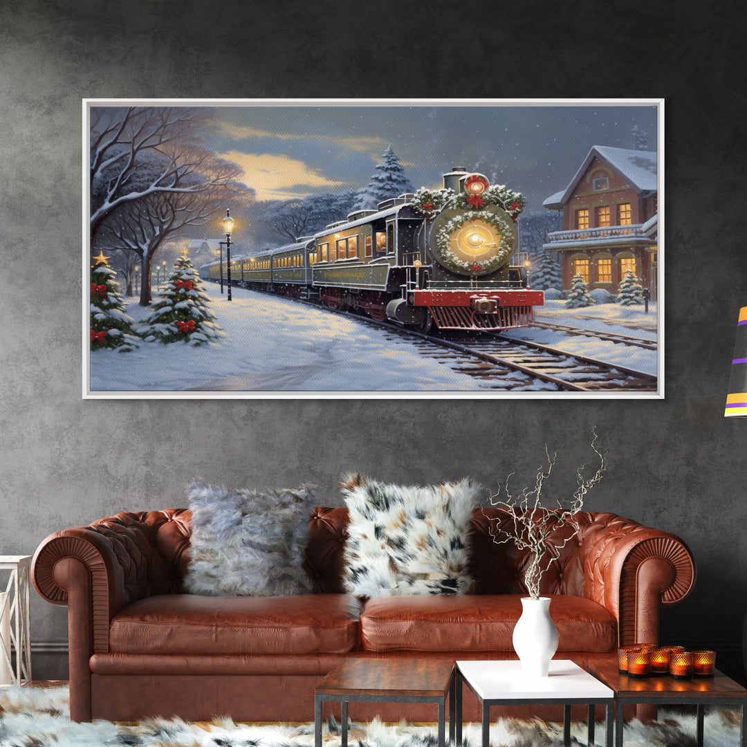 Farmhouse Christmas Decor, Framed Canvas Print, Vintage Red Truck Getting The Christmas Tree, Farmhouse Christmas, Country Decor