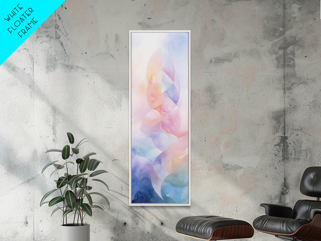 Pastel Abstract Canvas Print Featuring Light Pink Abstract Art, Geometric Wall Art, And Sage Green Accent Ideal Above Sofa