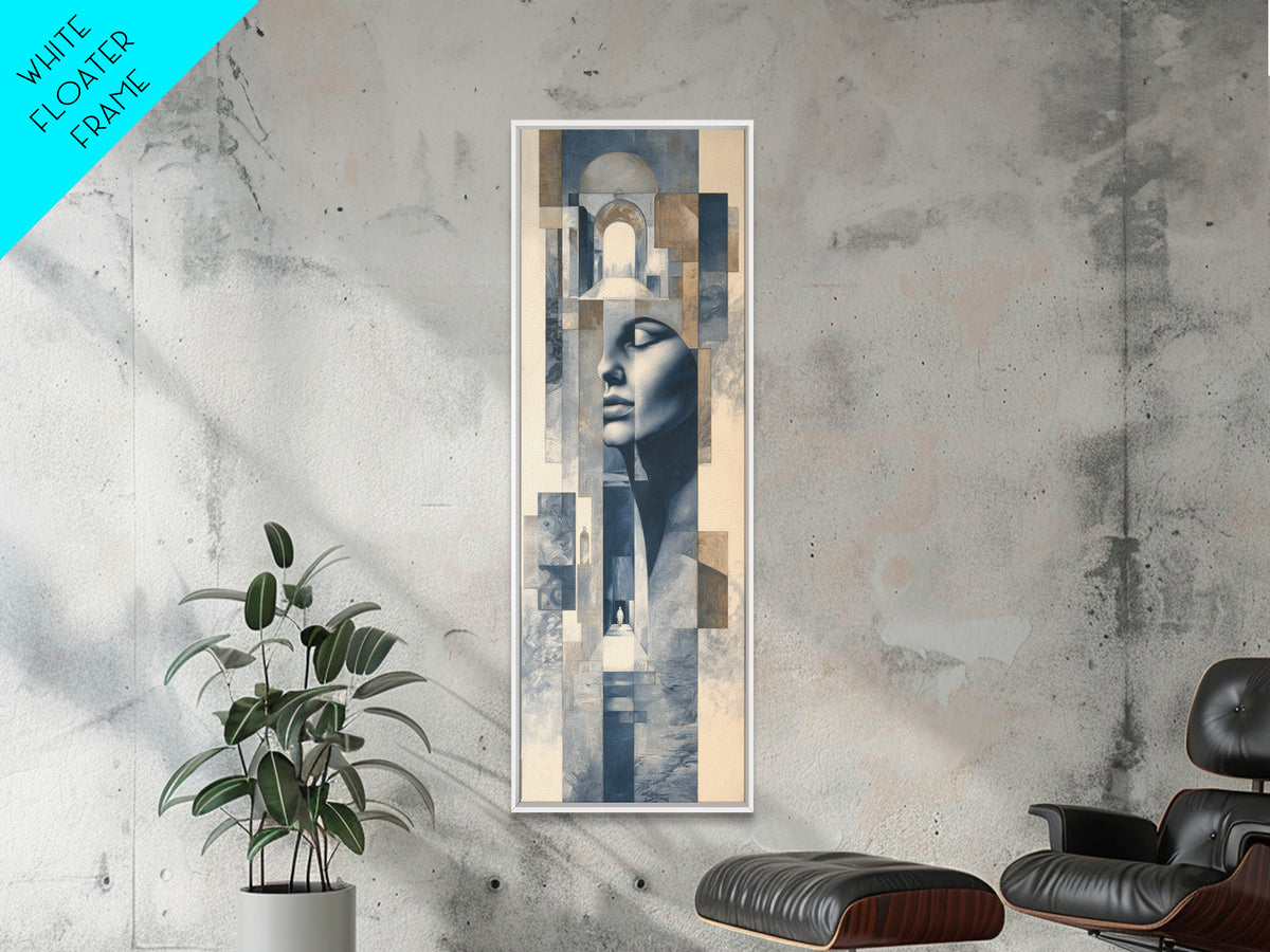 High Contrast Architectural Arches and Shadows Canvas Print, Black and White Art, Mid Century Modern, Living Room Decor, BAW-1x3-15