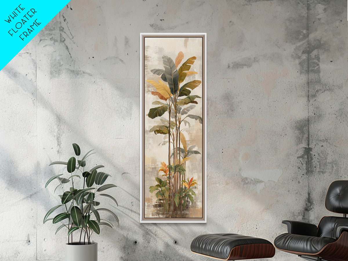Terracotta Palm Leaves Canvas Print, Boho Art, Art Deco, Living Room Decor, Fine Art, Bohemian, Modern Wall Art, Boho Decor, BOH-1x3-65