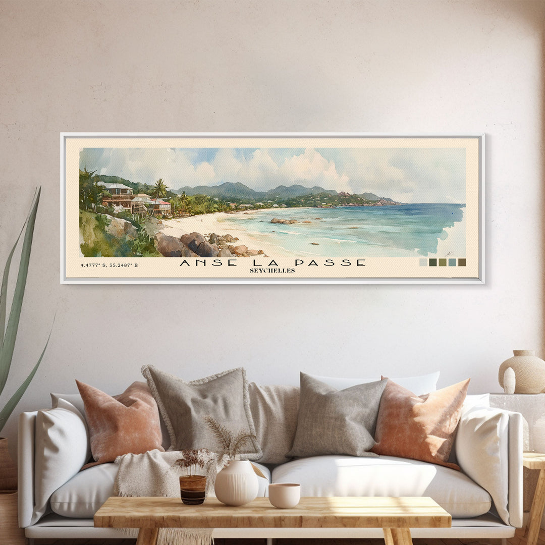 Anse La Passe, Seychelles Watercolor Print, Vacation Gift, Seychelles Wall Art, Beach Painting, Beach Decor, Beach Or Lakehouse Art
