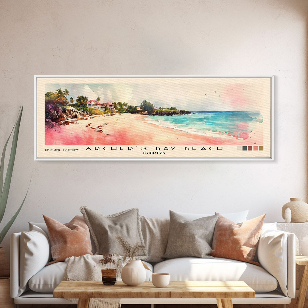 Archer’s Bay Beach, Barbados Watercolor Print, Vacation Gift, Barbados Wall Art, Vacation Wall Art, Vacatation Memories, Beach Decor, Beach Or Lakehouse Art