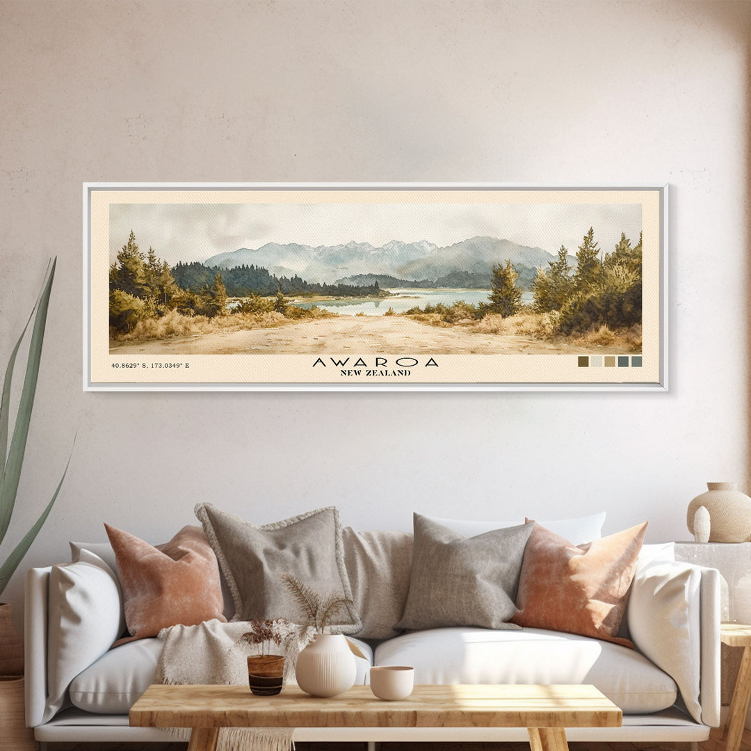 Awaroa, New Zealand Watercolor Print, Vacation Gift, New Zealand Wall Art, Vacation Wall Art, Vacatation Memories, Beach Decor, Beach Or Lakehouse Art