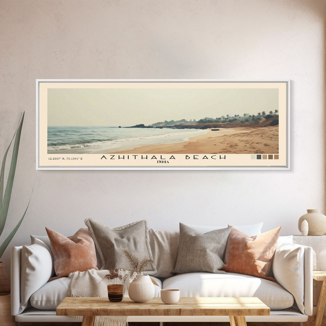 Azhithala Beach, India Watercolor Print, Vacation Gift, India Wall Art, Beach Painting, Beach Decor, Beach Or Lakehouse Art