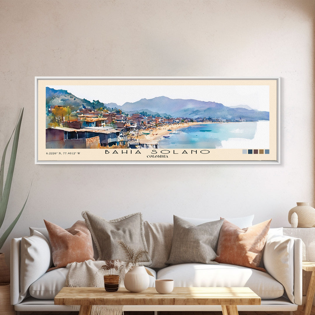 Bahia Solano, Colombia Watercolor Print, Vacation Gift, Colombia Wall Art, Beach Painting, Beach Decor, Beach Or Lakehouse Art