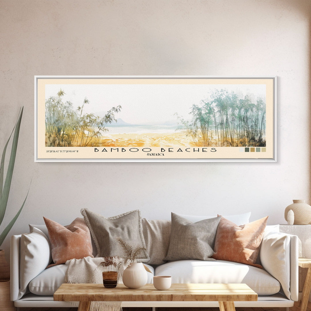 Bamboo Beaches, Jamaica Watercolor Print, Vacation Gift, Jamaica Wall Art, Vacation Wall Art, Vacatation Memories, Beach Decor, Beach Or Lakehouse Art