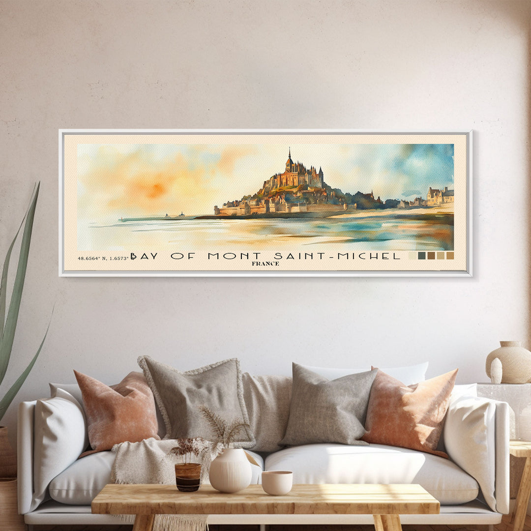 Bay of Mont Saint-Michel, France Watercolor Print, Vacation Gift, France Wall Art, Beach Painting, Beach Decor, Beach Or Lakehouse Art