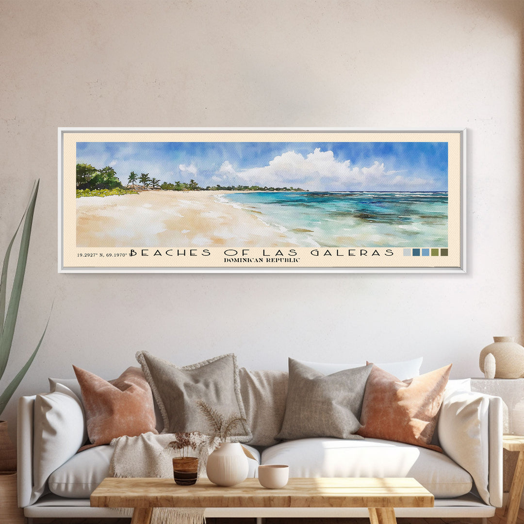 Beaches of Las Galeras, Dominican Republic Watercolor Print, Vacation Gift, Dominican Republic Wall Art, Beach Painting, Beach Decor, Beach Or Lakehouse Art