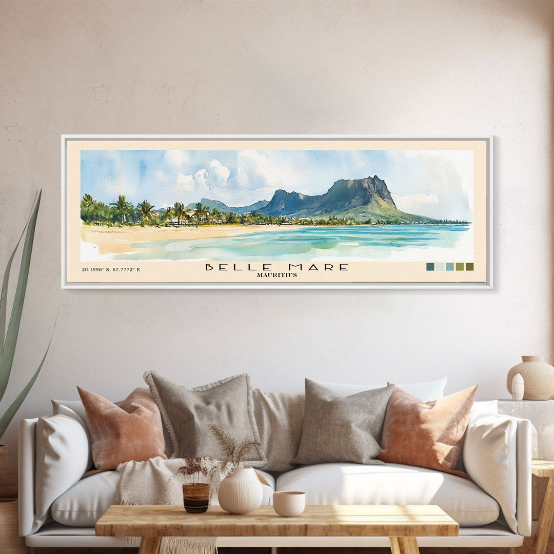 Belle Mare, Mauritius Watercolor Print, Vacation Gift, Mauritius Wall Art, Vacation Wall Art, Vacatation Memories, Beach Decor, Beach Or Lakehouse Art
