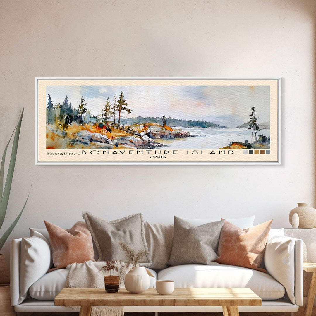 Bonaventure Island, Canada Watercolor Beach Print, Vacation Gift, Canada Wall Art, Beach Painting, Beach Decor, Beach Painting