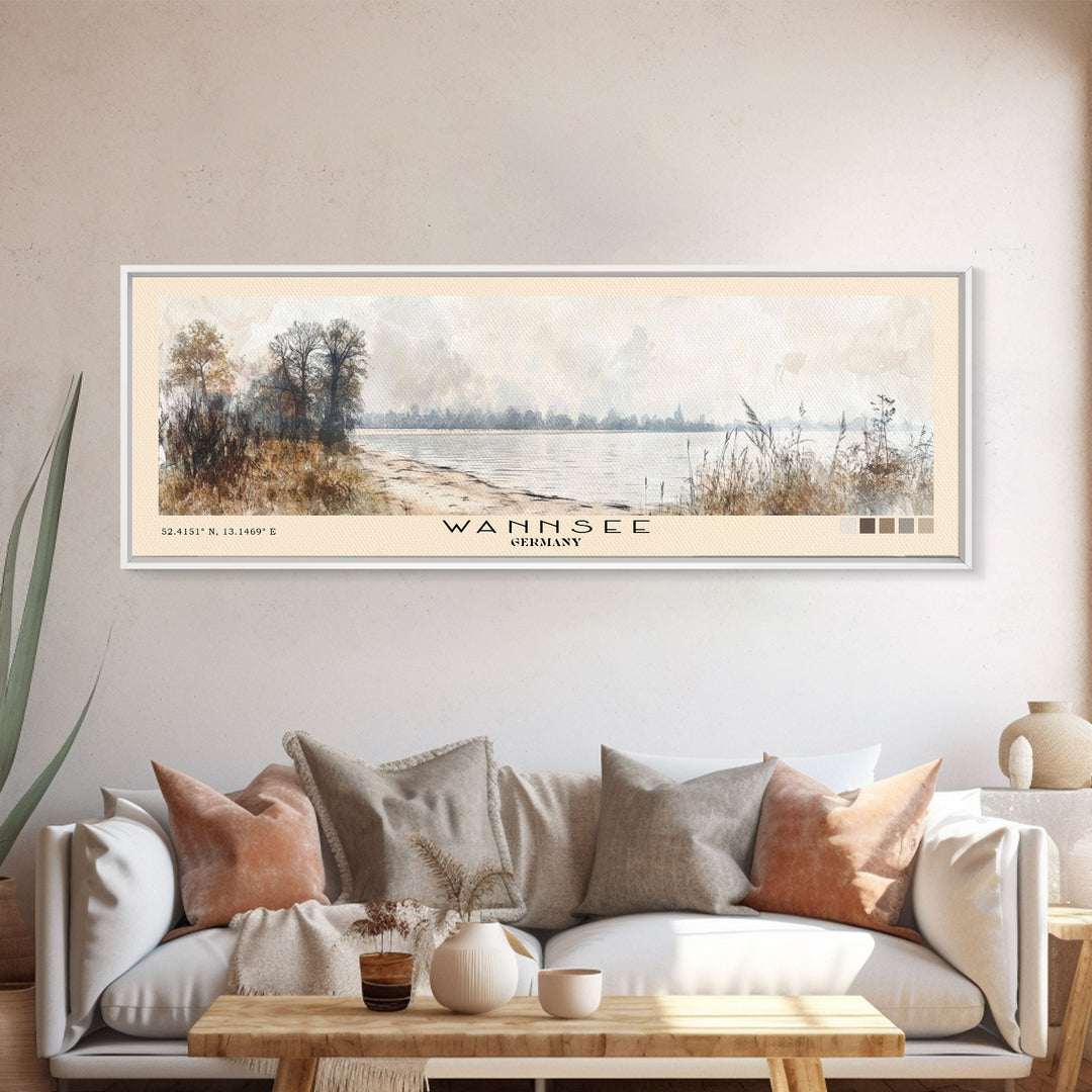 Wannsee, Germany Watercolor Print, Vacation Gift, Germany Wall Art, Vacation Wall Art, Vacatation Memories, Beach Decor, Beach Or Lakehouse Art