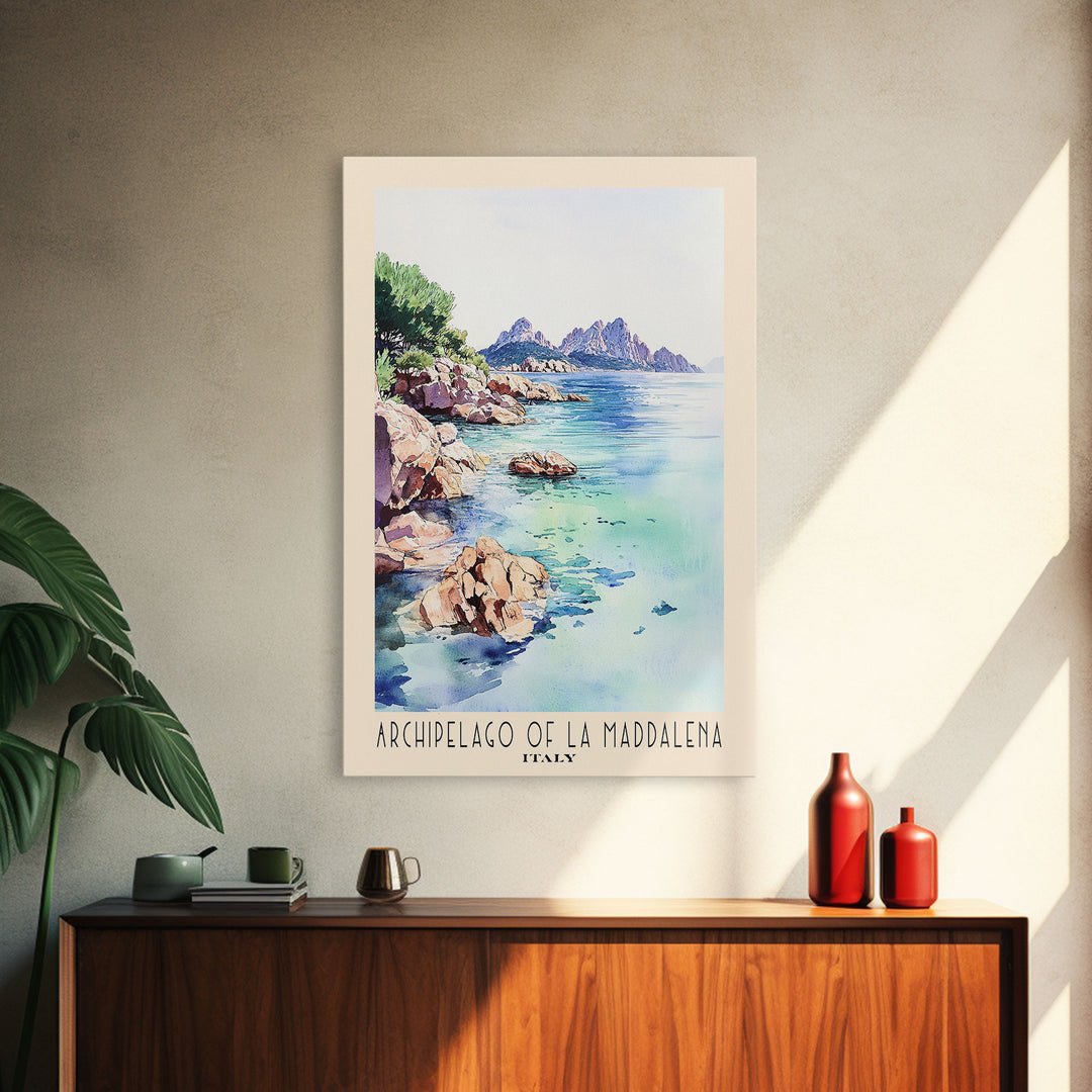 Archipelago of La Maddalena, Italy Watercolor Print, Vacation Gift, Italy Wall Art, Beach Painting, Beach Decor, Beach Or Lakehouse Art
