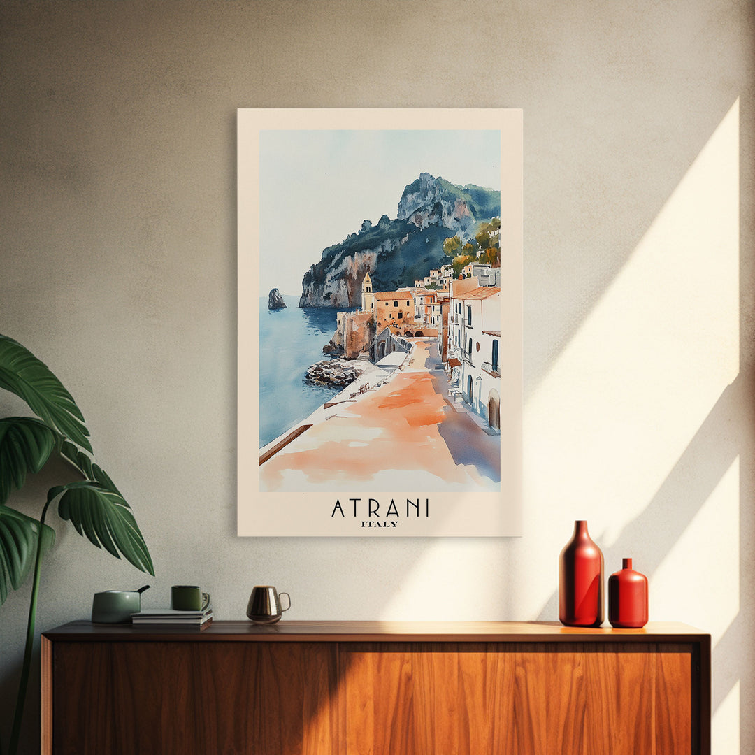 Atrani, Italy Watercolor Beach Print, Vacation Gift, Italy Wall Art, Beach Painting, Beach Decor, Beach Painting