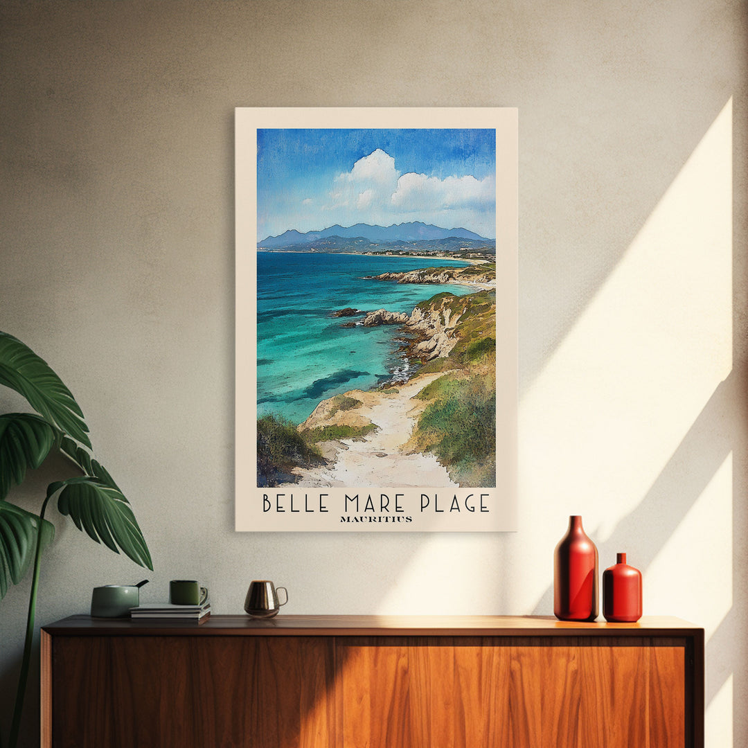 Belle Mare Plage, Mauritius Watercolor Print, Vacation Gift, Mauritius Wall Art, Beach Painting, Beach Decor, Beach Or Lakehouse Art